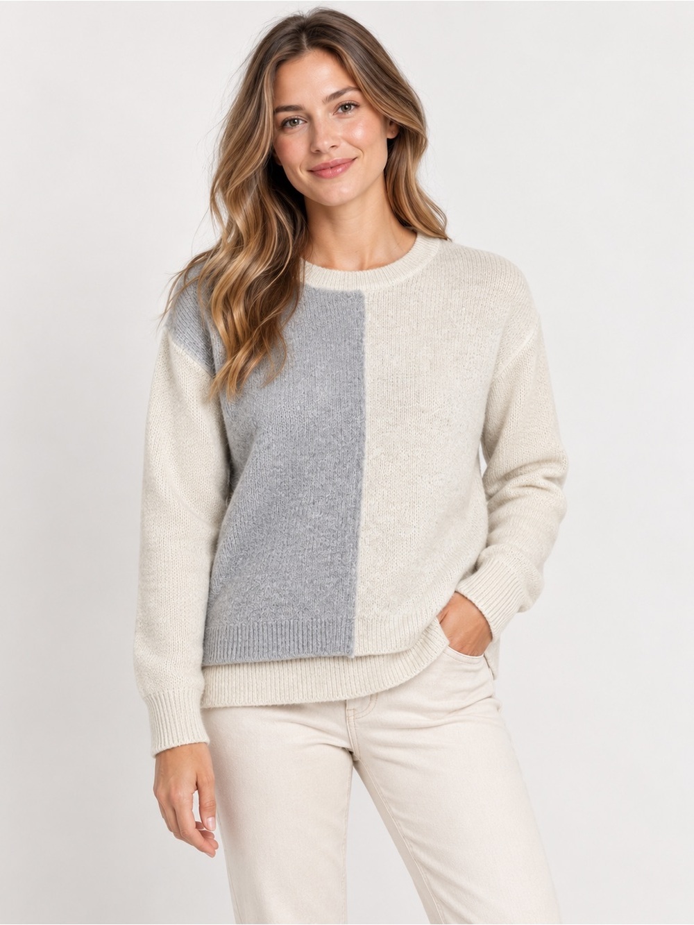 Wilfred Free 100% Wool Colourblock Crew Neck Sweater S